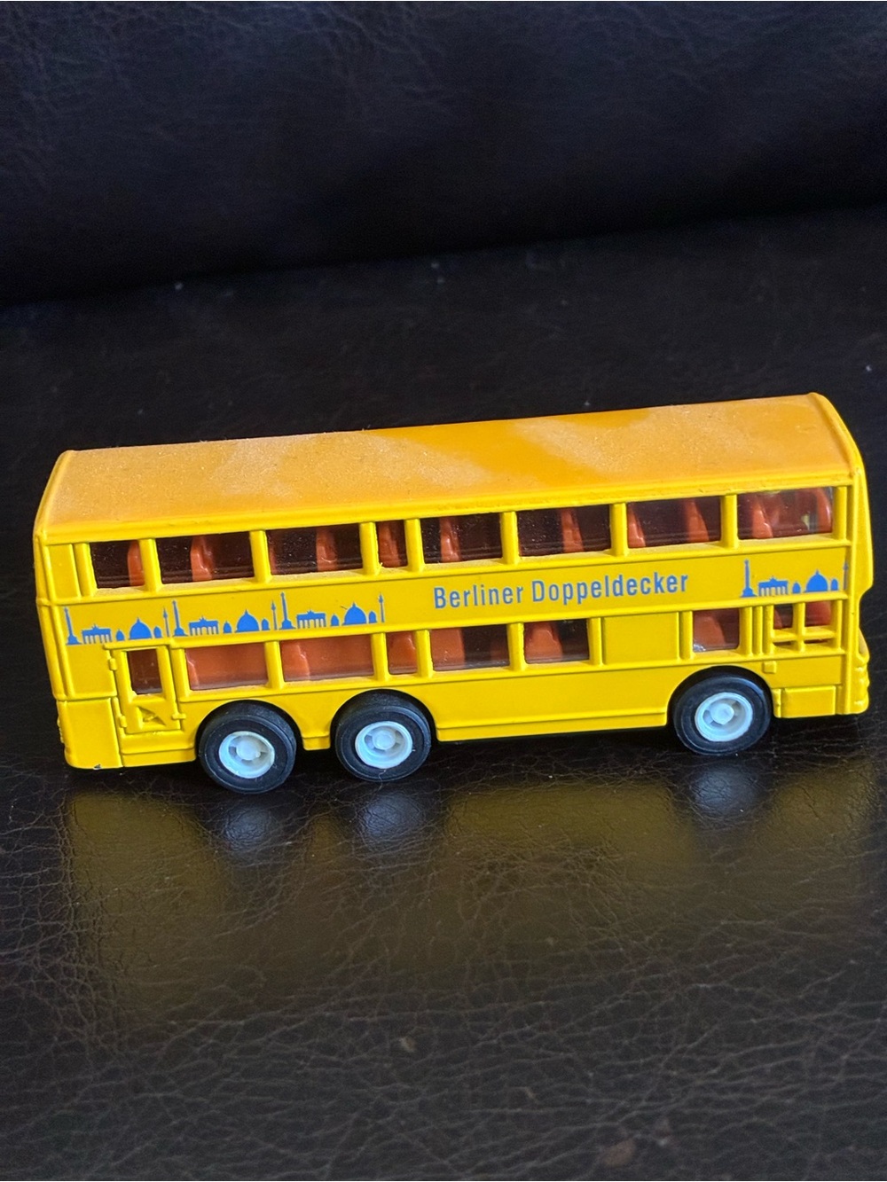 Berliner Doppeldecker Yellow Double-Decker Metal Toy Bus